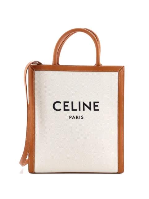 Vertical Cabas Canvas with Leather Small tote bag by CELINE 
