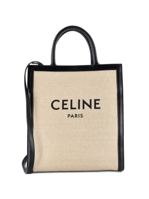 Vertical Cabas Canvas with Leather Small tote bag by CELINE 