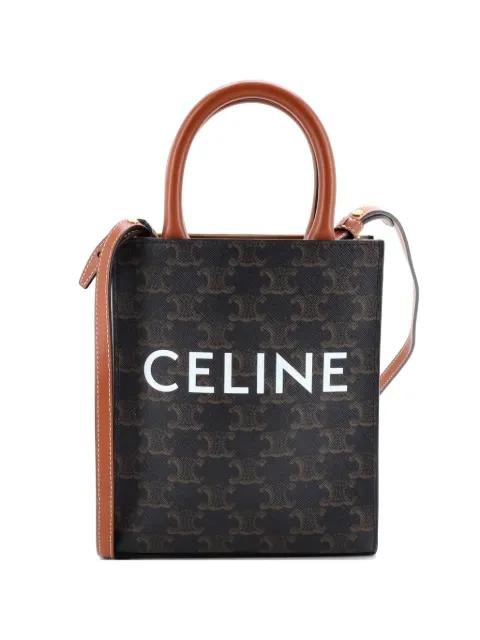 Vertical Cabas Tote Triomphe Coated Canvas Mini satchel by CELINE 