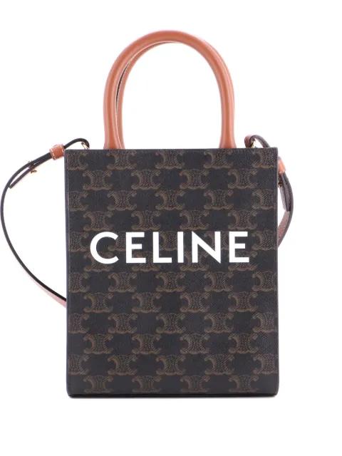Vertical Cabas Tote Triomphe Coated Canvas Mini satchel by CELINE 