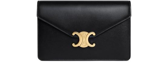 Wallet on chain Triomphe in shiny calfskin by CELINE