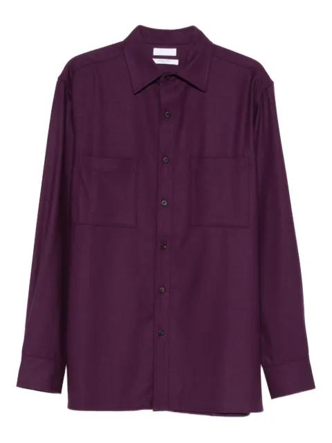 chest-pocket button wool shirt by CELLAR DOOR