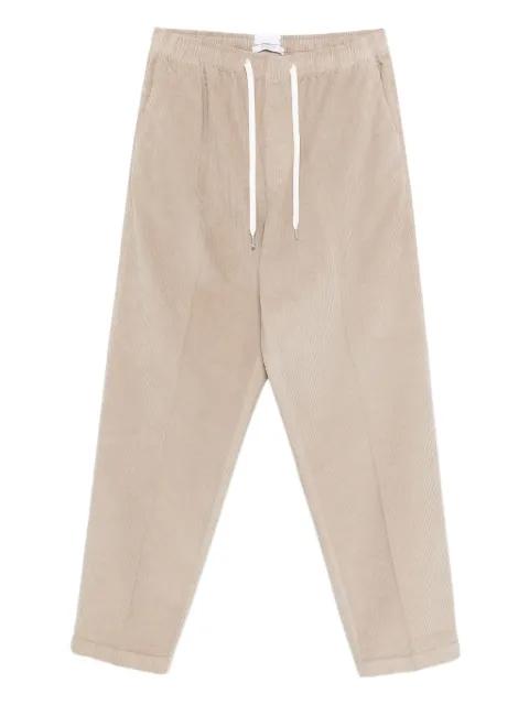 drawstring-waist corduroy trousers by CELLAR DOOR