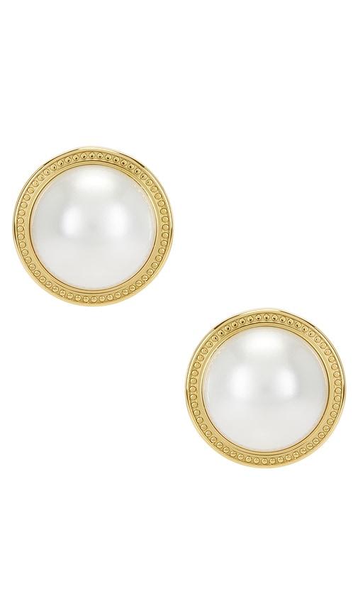 Cendre Rue Cler Pearl Earrings in Metallic Gold by CENDRE