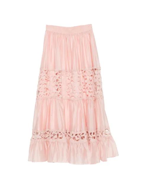 lace-cutout maxi skirt by CENERE GB