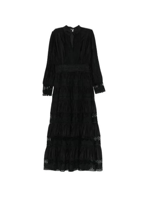 lace-trim tiered maxi dress by CENERE GB