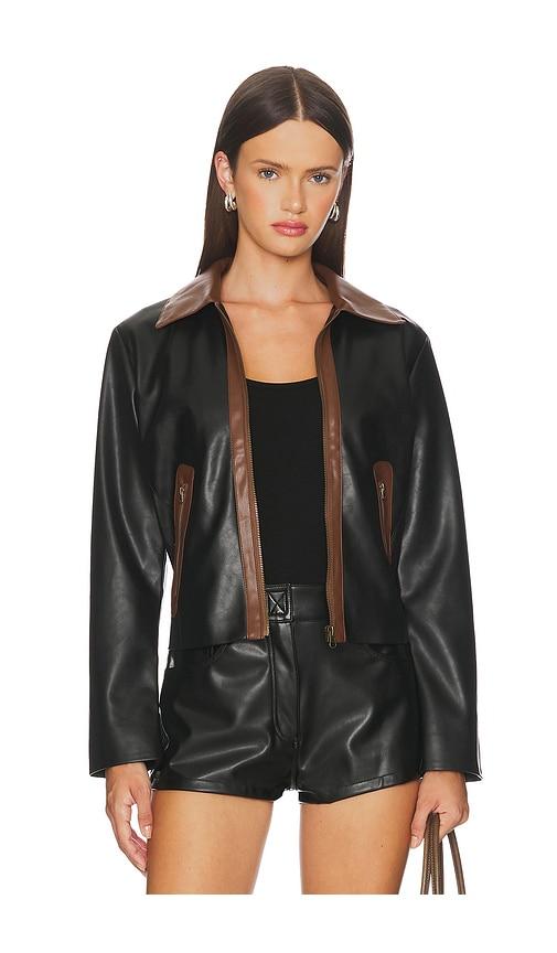 Central Park West Atlas Faux Leather Jacket in Black by CENTRAL PARK WEST
