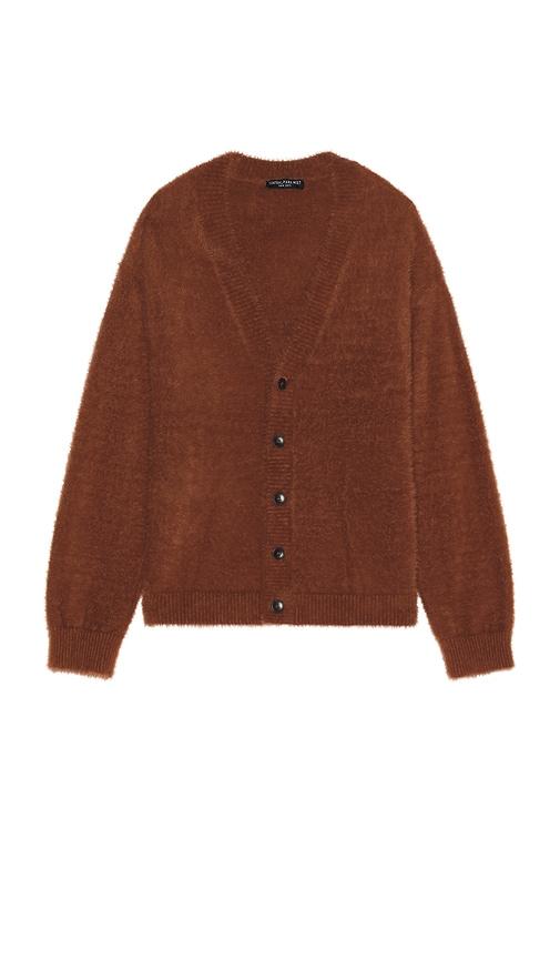 Central Park West Eyelash Cardigan in Tan by CENTRAL PARK WEST