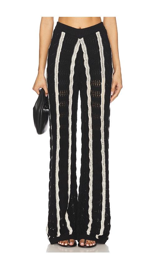 Central Park West Novelty Stitch Midrise Pant in Black by CENTRAL PARK WEST