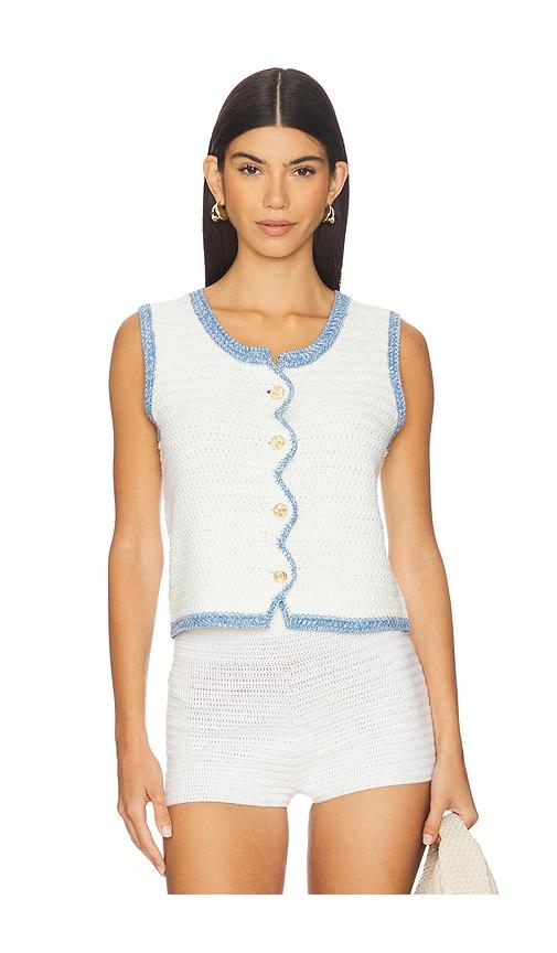 Central Park West Rose Scallop Edge Tank in Ivory by CENTRAL PARK WEST