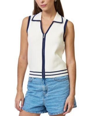 Women's Allie Sleeveless Collared Zip Up Sweater by CENTRAL PARK WEST