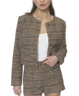 Women's Billie Plaid Jewel Neck Jacket by CENTRAL PARK WEST