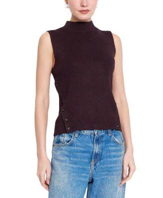 Women's Birch Sleeveless Turtleneck Sweater with Button Detail by CENTRAL PARK WEST