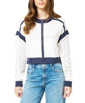 Women's Brooklyn Collarless Sweater Bomber by CENTRAL PARK WEST