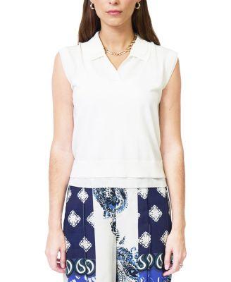 Women's Brooklyn Sheer Double Layer Twofer Polo Sweater by CENTRAL PARK WEST