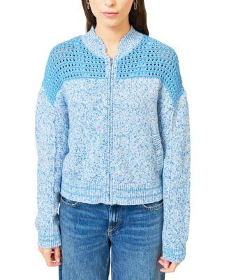 Women's Clover Mesh Sweater Bomber by CENTRAL PARK WEST