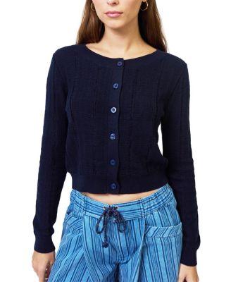 Women's Clover Novelty Stitch Cardigan by CENTRAL PARK WEST