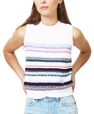 Women's Clover Novelty Stripe Shell Sweater by CENTRAL PARK WEST