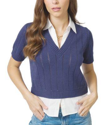 Women's Kendall Poplin Twofor Sweater by CENTRAL PARK WEST