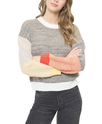 Women's Maisie Bright Melanged Color blocked Crew Sweater by CENTRAL PARK WEST