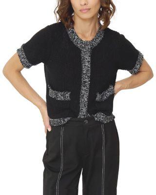 Women's Maribel Frayed Edge Tweed Sweater Tee by CENTRAL PARK WEST