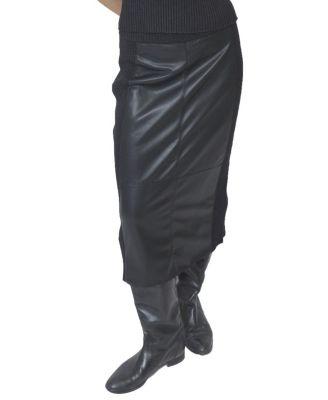 Women's Milan Leather Combo Skirt by CENTRAL PARK WEST