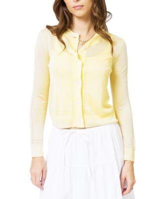 Women's Serena Sheer Pointelle Cardigan Sweater by CENTRAL PARK WEST