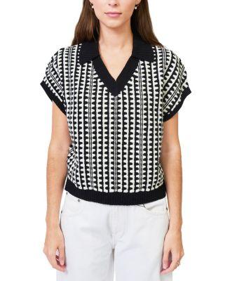 Women's Skye Scallop Stitch Polo Sweater by CENTRAL PARK WEST