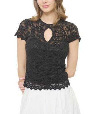 Women's Stella Ruched Lace Top by CENTRAL PARK WEST