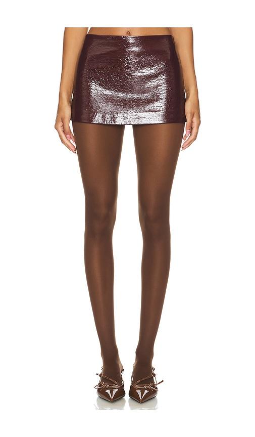 Ceren Ocak Mini Skirt in Burgundy by CEREN OCAK