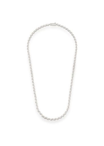 Mixed Square Stone Tennis chain necklace by CERNUCCI