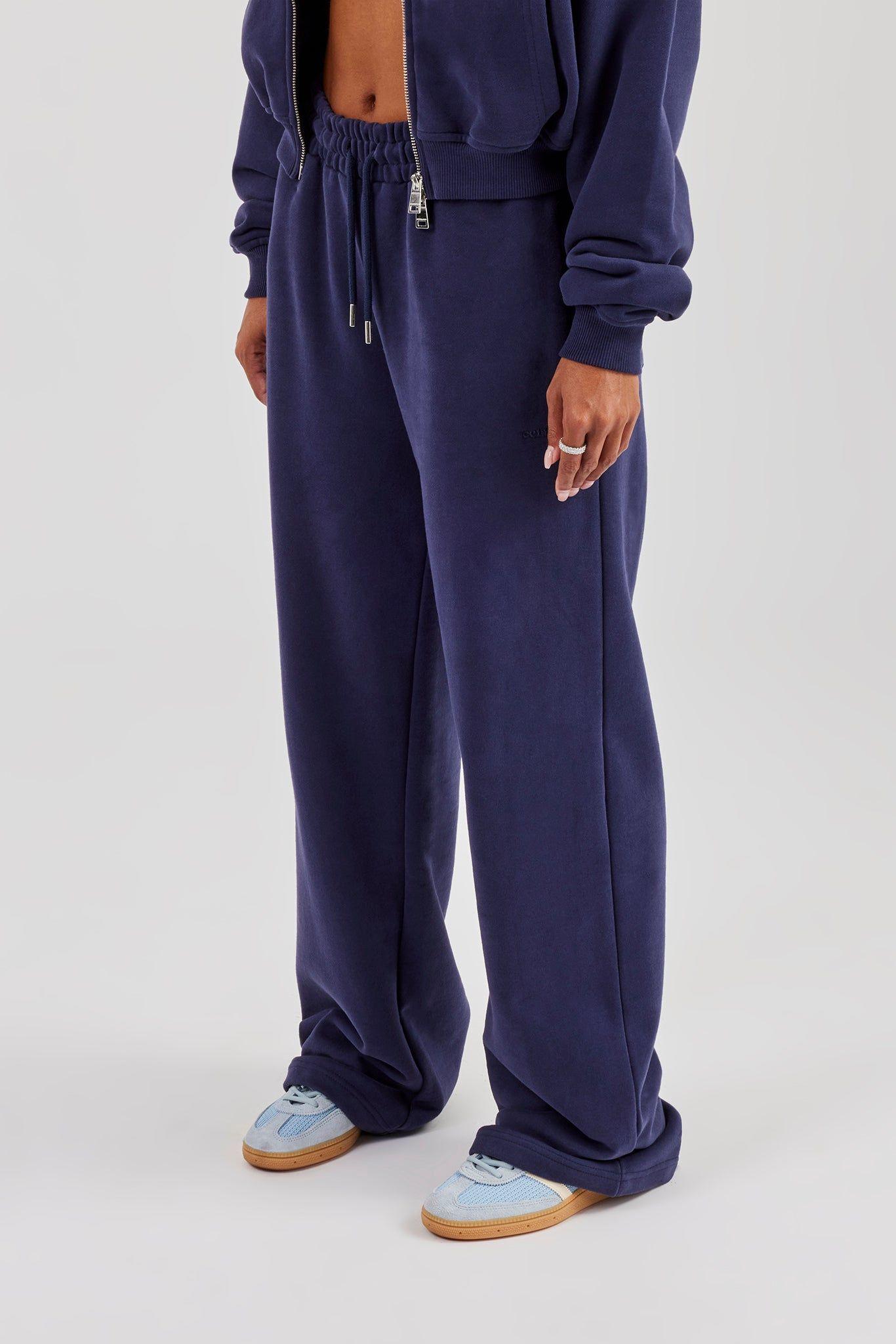 Wide Leg Jogger - Navy by CERNUCCI