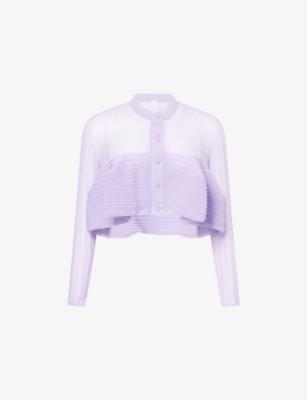 Bust Flare Knitted Cotton-Blend Cardigan by CFCL
