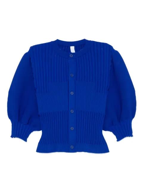 Fluted ribbed puff-sleeve cardigan by CFCL