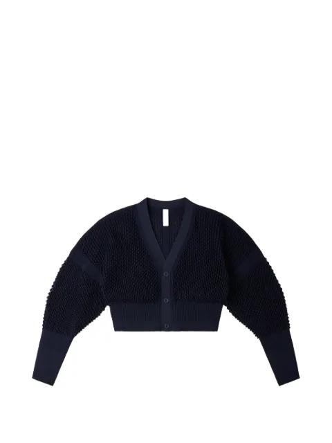 Lattice button textured cardigan by CFCL