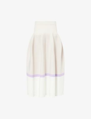 Pottery Gathered Knitted Midi Skirr by CFCL