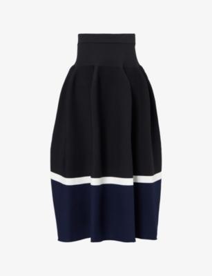 Pottery Gathered Knitted Midi Skirt by CFCL