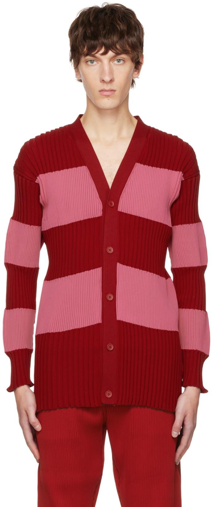 SSENSE Exclusive Red & Pink Fluted Cardigan by CFCL