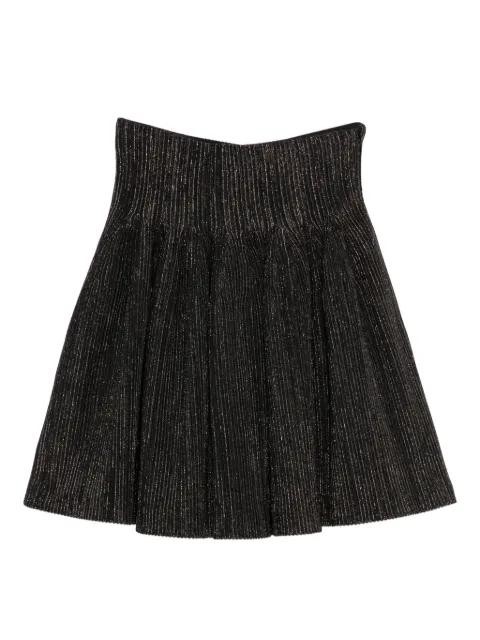 pleated metallic-thread skirt by CFCL