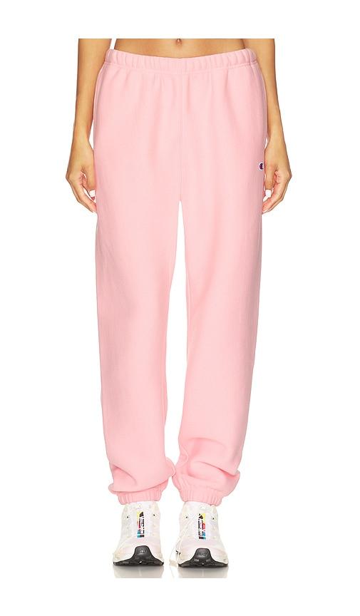 Champion Essentials Reverse Weave Cinched Bottom Sweatpant in Pink by CHAMPION