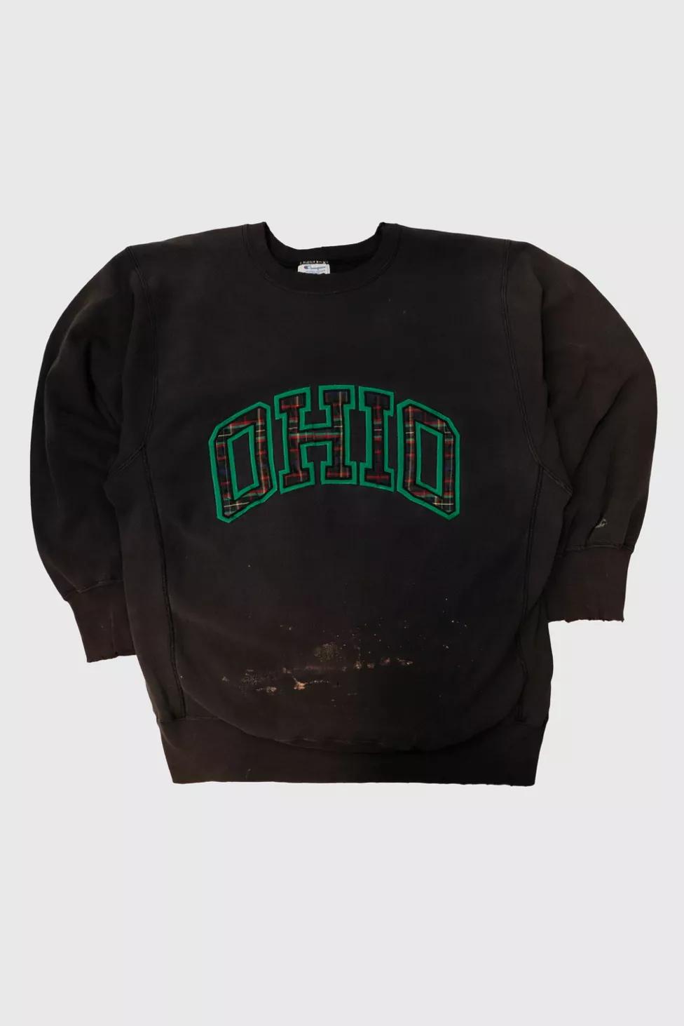 Vintage Champion Ohio Plaid Letter Crewneck Sweatshirt by CHAMPION