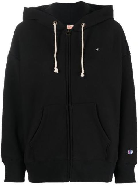 embroidered-logo zip-up hoodie by CHAMPION