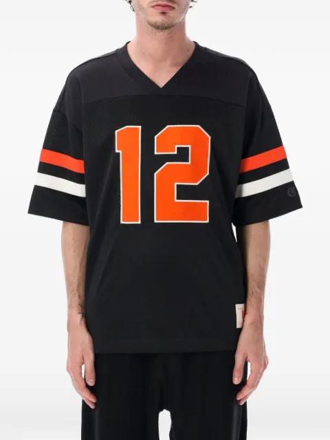 mesh-panelled striped-sleeve T-shirt by CHAMPION