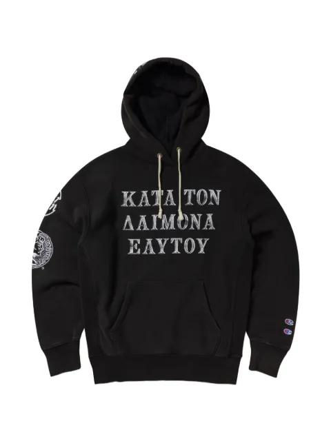 x Aries graphic-print drawstring hoodie by CHAMPION
