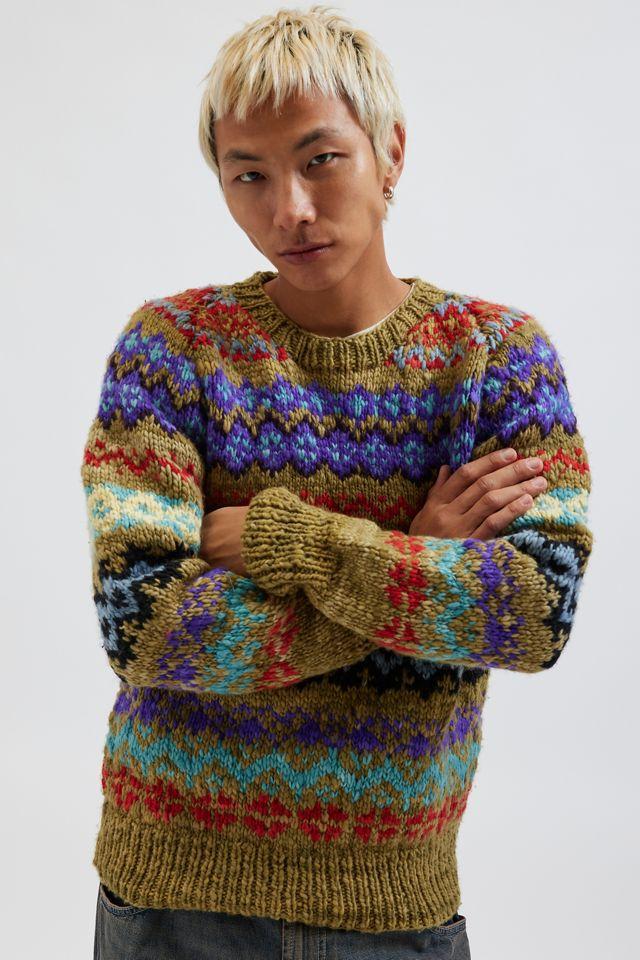 Chamula Fair Isle Pullover Crew Neck Sweater by CHAMULA