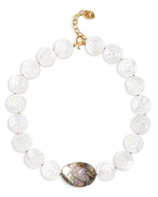 Abalone & Mother Of Pearl Collar Necklace by CHAN LUU
