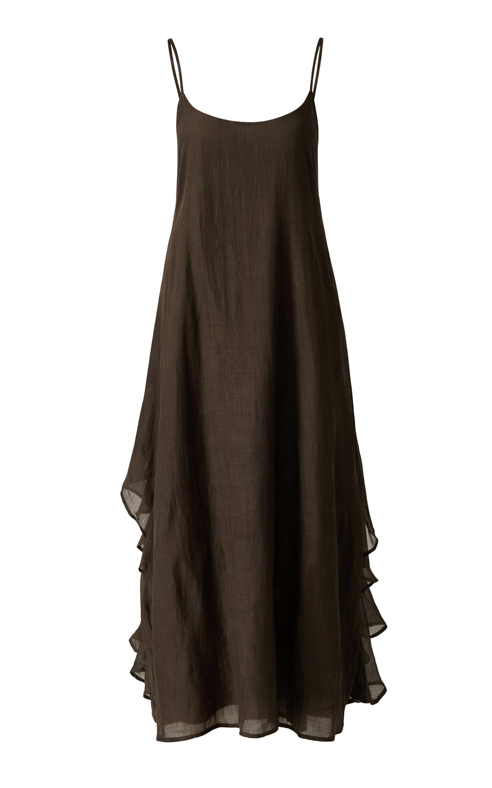 Chan Luu Cotton-Silk Bustle Midi Dress - Moda Operandi by CHAN LUU