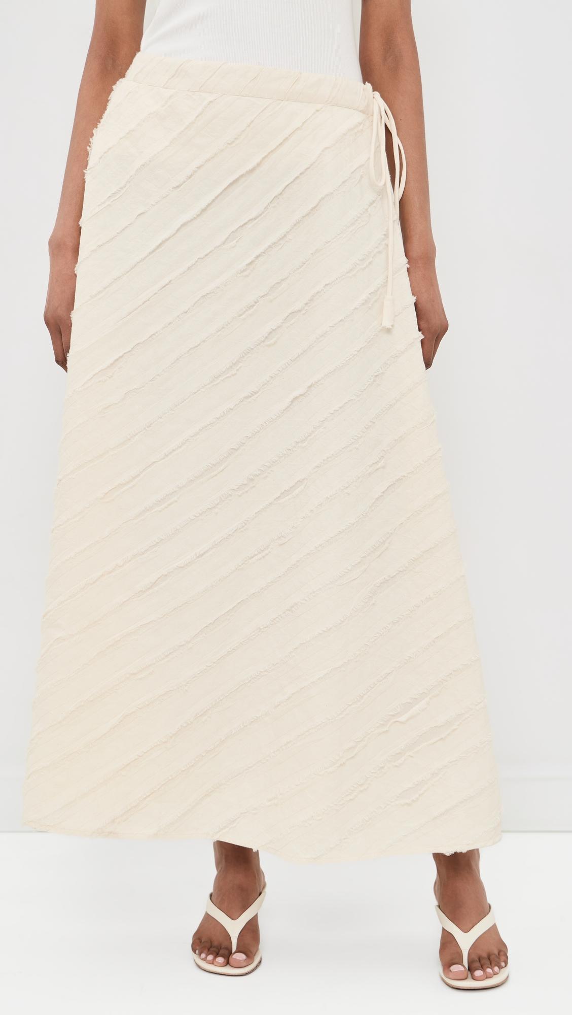 Cotton Strip Circle Skirt by CHAN LUU