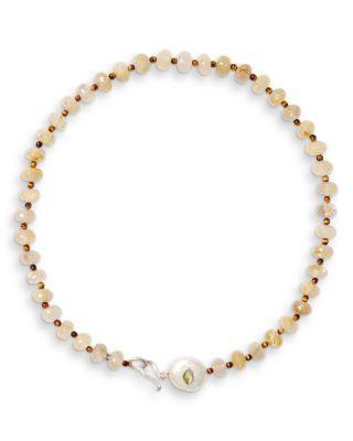 Multi Gemstone Beaded Collar Necklace by CHAN LUU