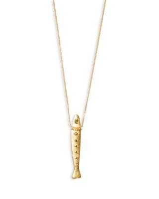 Peridot Fish Pendant Necklace by CHAN LUU